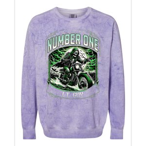 Number One I.T. Guy 1 Skeleton Biker Edition Colorblast Crewneck Sweatshirt