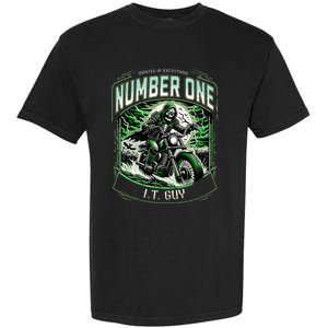 Number One I.T. Guy 1 Skeleton Biker Edition Garment-Dyed Heavyweight T-Shirt