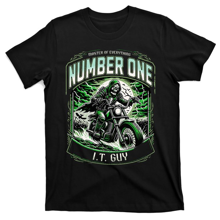 Number One I.T. Guy 1 Skeleton Biker Edition T-Shirt