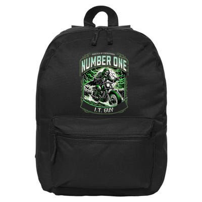 Number One I.T. Guy 1 Skeleton Biker Edition 16 in Basic Backpack