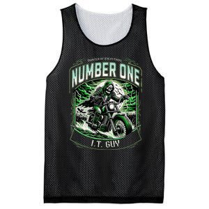 Number One I.T. Guy 1 Skeleton Biker Edition Mesh Reversible Basketball Jersey Tank