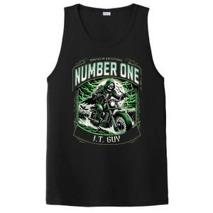 Number One I.T. Guy 1 Skeleton Biker Edition PosiCharge Competitor Tank