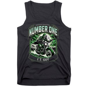 Number One I.T. Guy 1 Skeleton Biker Edition Tank Top