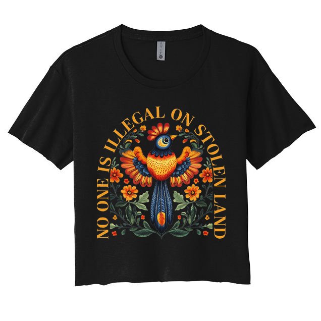 No One Is Illegal On Stolen Land Native Americans Crop Top