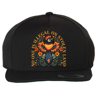 No One Is Illegal On Stolen Land Native Americans Wool Snapback Cap