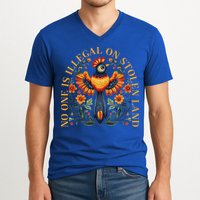 No One Is Illegal On Stolen Land Native Americans V-Neck T-Shirt