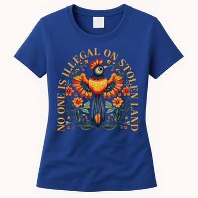 No One Is Illegal On Stolen Land Native Americans Womens T-Shirt