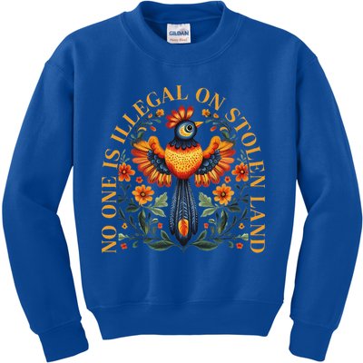 No One Is Illegal On Stolen Land Native Americans Kids Sweatshirt