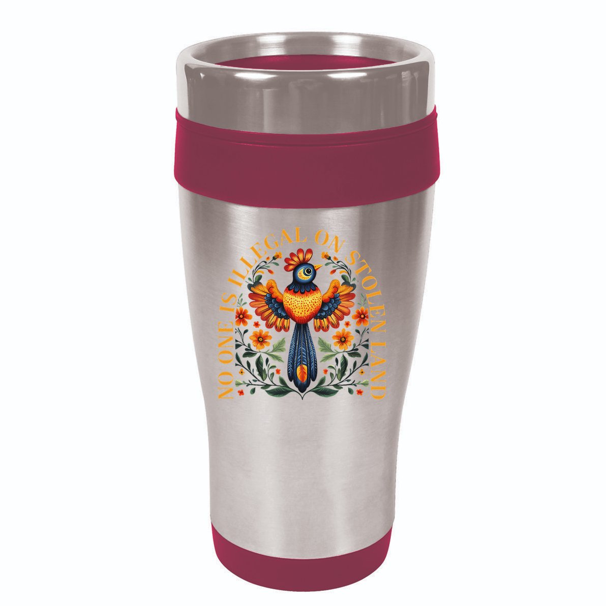 No One Is Illegal On Stolen Land Native Americans 16oz Travel Tumbler