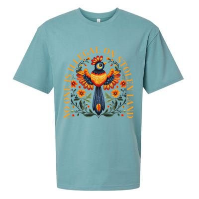 No One Is Illegal On Stolen Land Native Americans Sueded Cloud Jersey T-Shirt