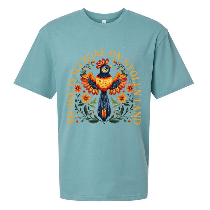 No One Is Illegal On Stolen Land Native Americans Sueded Cloud Jersey T-Shirt