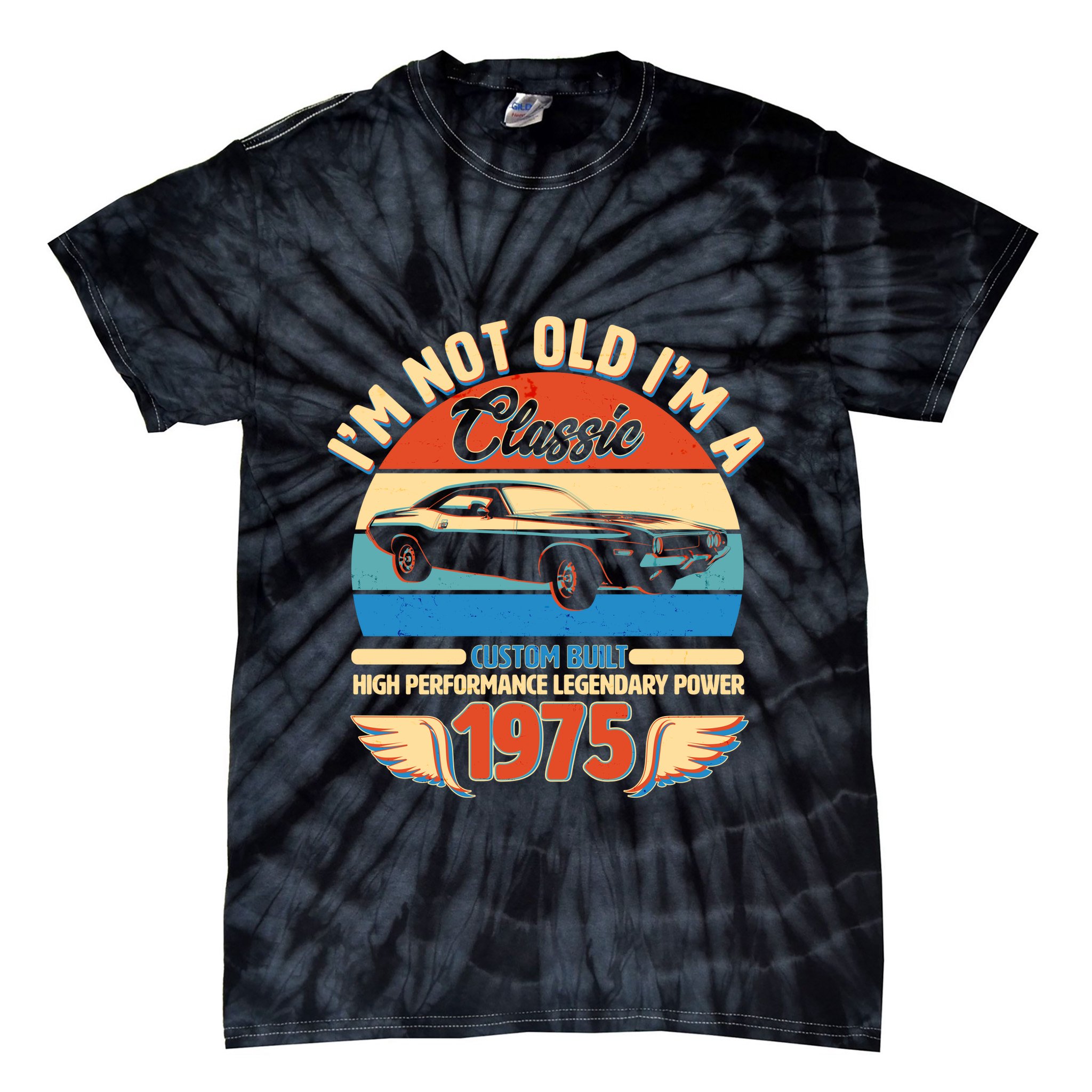 Not Old Im A Classic 1975 Car Lovers 50th Birthday Tie-Dye T-Shirt