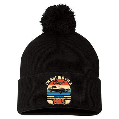 Not Old Im A Classic 1985 Car Lovers 40th Birthday Pom Pom 12in Knit Beanie