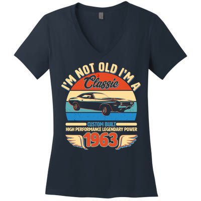 Not Old I'm A Classic 1963 Car Lovers 60th Birthday Women's V-Neck T-Shirt