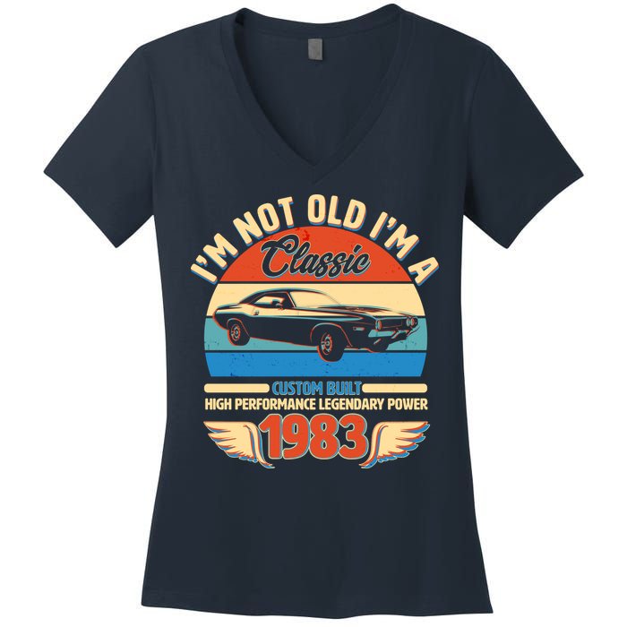 Not Old I'm A Classic 1983 Car Lovers 40th Birthday Women's V-Neck T-Shirt