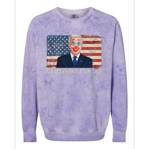 No One Is Above The Law Funny Joe Biden Usa Flag Colorblast Crewneck Sweatshirt