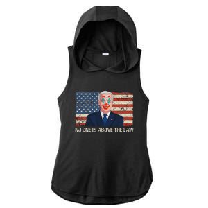 No One Is Above The Law Funny Joe Biden Usa Flag Ladies PosiCharge Tri-Blend Wicking Draft Hoodie Tank