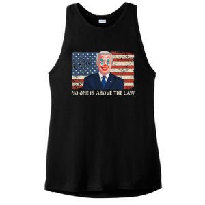 No One Is Above The Law Funny Joe Biden Usa Flag Ladies PosiCharge Tri-Blend Wicking Tank