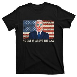 No One Is Above The Law Funny Joe Biden Usa Flag T-Shirt