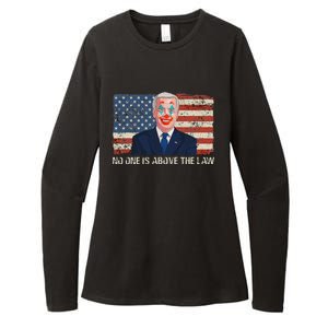 No One Is Above The Law Funny Joe Biden Usa Flag Womens CVC Long Sleeve Shirt