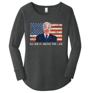 No One Is Above The Law Funny Joe Biden Usa Flag Women's Perfect Tri Tunic Long Sleeve Shirt