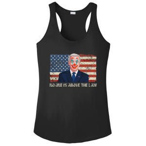 No One Is Above The Law Funny Joe Biden Usa Flag Ladies PosiCharge Competitor Racerback Tank