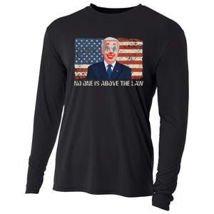 No One Is Above The Law Funny Joe Biden Usa Flag Cooling Performance Long Sleeve Crew