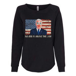 No One Is Above The Law Funny Joe Biden Usa Flag Womens California Wash Sweatshirt