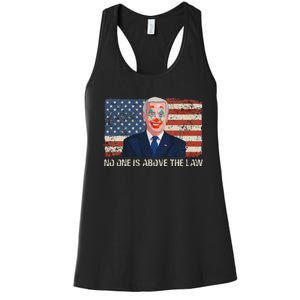 No One Is Above The Law Funny Joe Biden Usa Flag Women's Racerback Tank