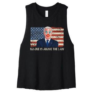 No One Is Above The Law Funny Joe Biden Usa Flag Women's Racerback Cropped Tank