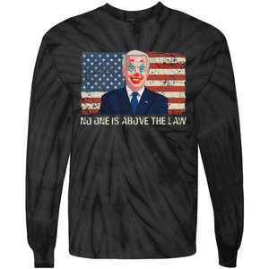 No One Is Above The Law Funny Joe Biden Usa Flag Tie-Dye Long Sleeve Shirt