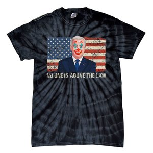 No One Is Above The Law Funny Joe Biden Usa Flag Tie-Dye T-Shirt