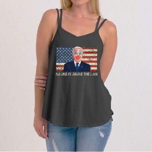 No One Is Above The Law Funny Joe Biden Usa Flag Women's Strappy Tank