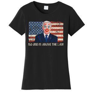 No One Is Above The Law Funny Joe Biden Usa Flag Women's T-Shirt