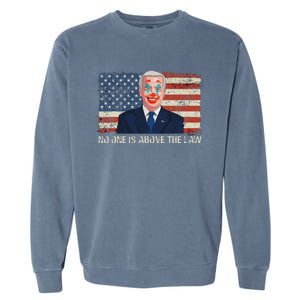 No One Is Above The Law Funny Joe Biden Usa Flag Garment-Dyed Sweatshirt