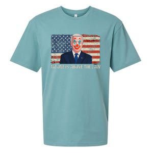 No One Is Above The Law Funny Joe Biden Usa Flag Sueded Cloud Jersey T-Shirt