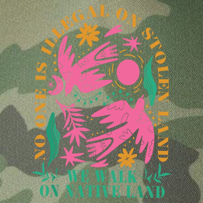 No One Is Illegal On Stolen Land We Walk On Native Land Legacy Tie Dye Trucker Hat