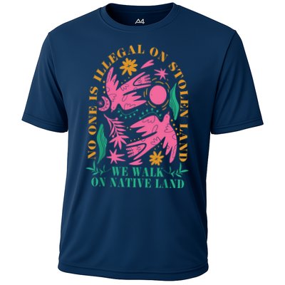 No One Is Illegal On Stolen Land We Walk On Native Land Performance Shirt