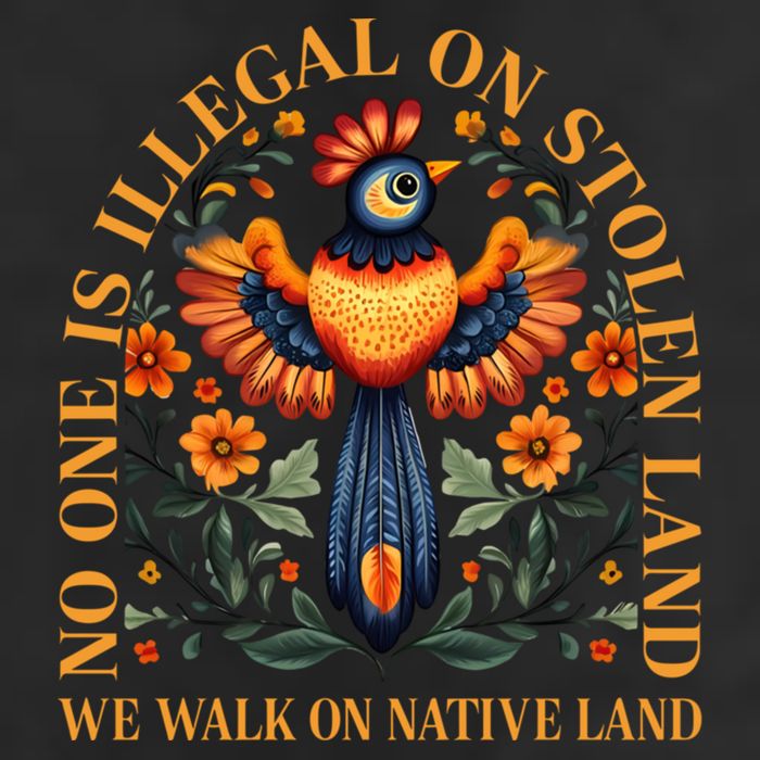 No One is Illegal on Stolen Land We Walk On Native Land 15oz Campfire Ceramic Mug