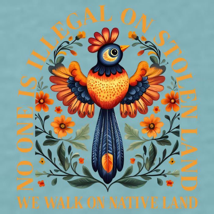 No One is Illegal on Stolen Land We Walk On Native Land Sueded Cloud Jersey T-Shirt