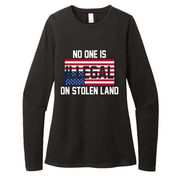 No One Is Illegal On Stolen Land Womens CVC Long Sleeve Shirt