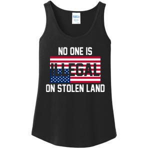 No One Is Illegal On Stolen Land Ladies Essential Tank