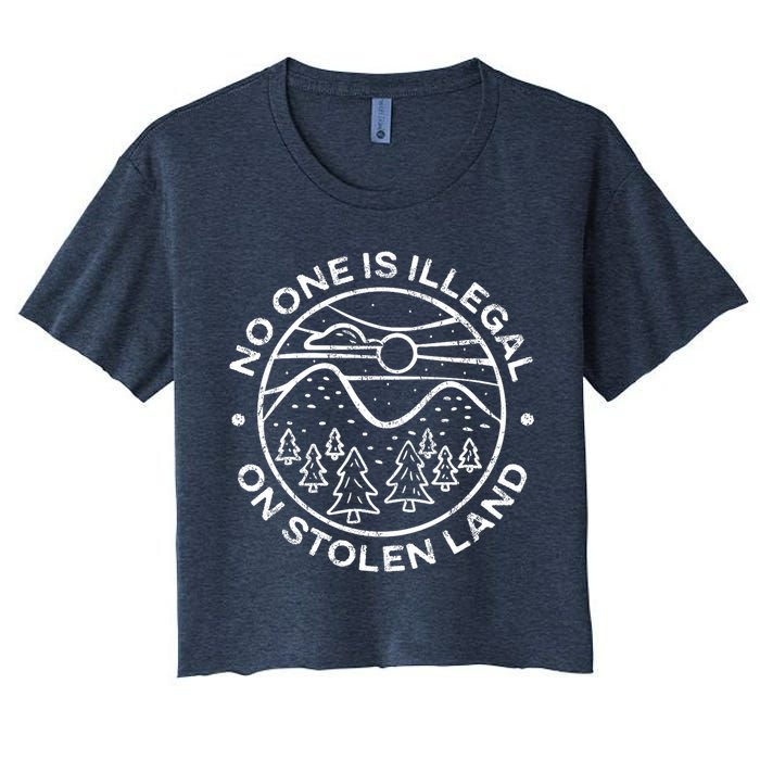 No one is illegal on stolen land Native Tribe Women's Crop Top Tee