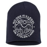 No one is illegal on stolen land Native Tribe Short Acrylic Beanie