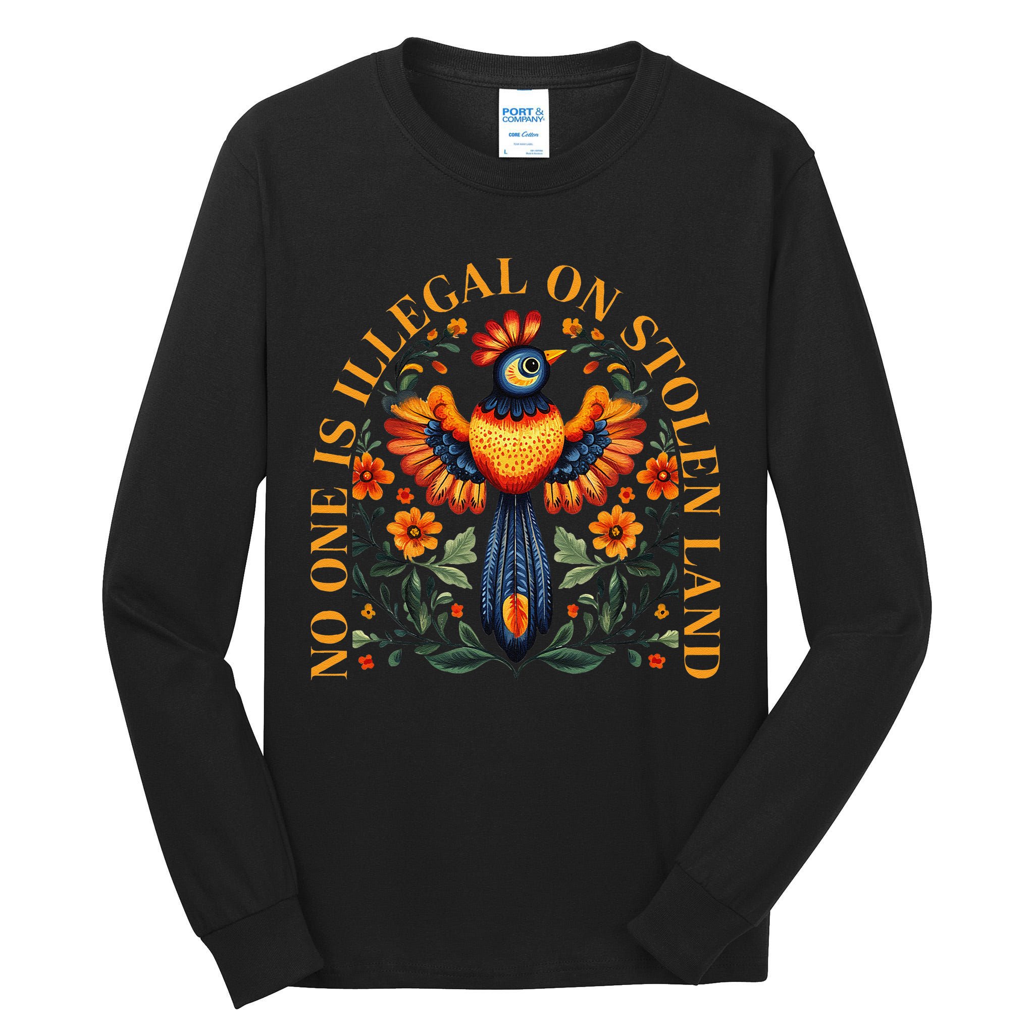 No One Is Illegal On Stolen Land Native Americans Vintage Gift Tall Long Sleeve T-Shirt