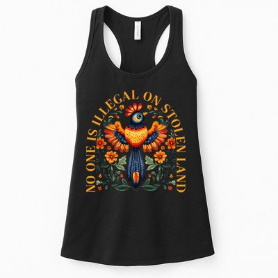 No One Is Illegal On Stolen Land Native Americans Vintage Gift Womens Tank Top
