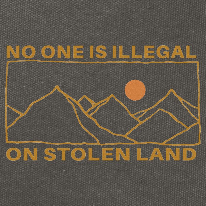 No One Is Illegal On Stolen Land Cotton Canvas Backpack