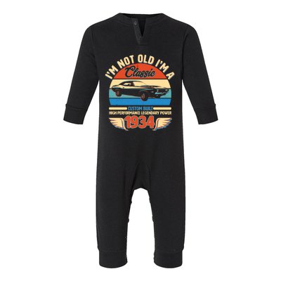 Not Old Im A Classic 1934 Car Lovers 90th Birthday Infant Fleece One Piece