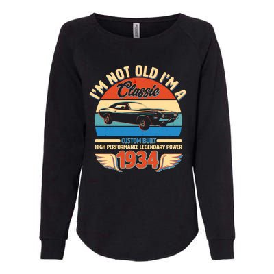 Not Old Im A Classic 1934 Car Lovers 90th Birthday Womens California Wash Sweatshirt