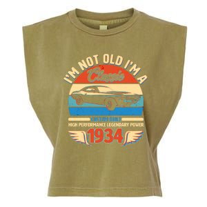 Not Old Im A Classic 1934 Car Lovers 90th Birthday Garment-Dyed Women's Muscle Tee